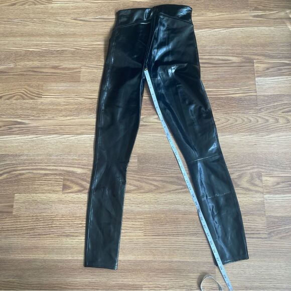 SPANX Sleek Black shaping High Waist Faux Leather Patent Leggings Size XS NWOT - Picture 14 of 14